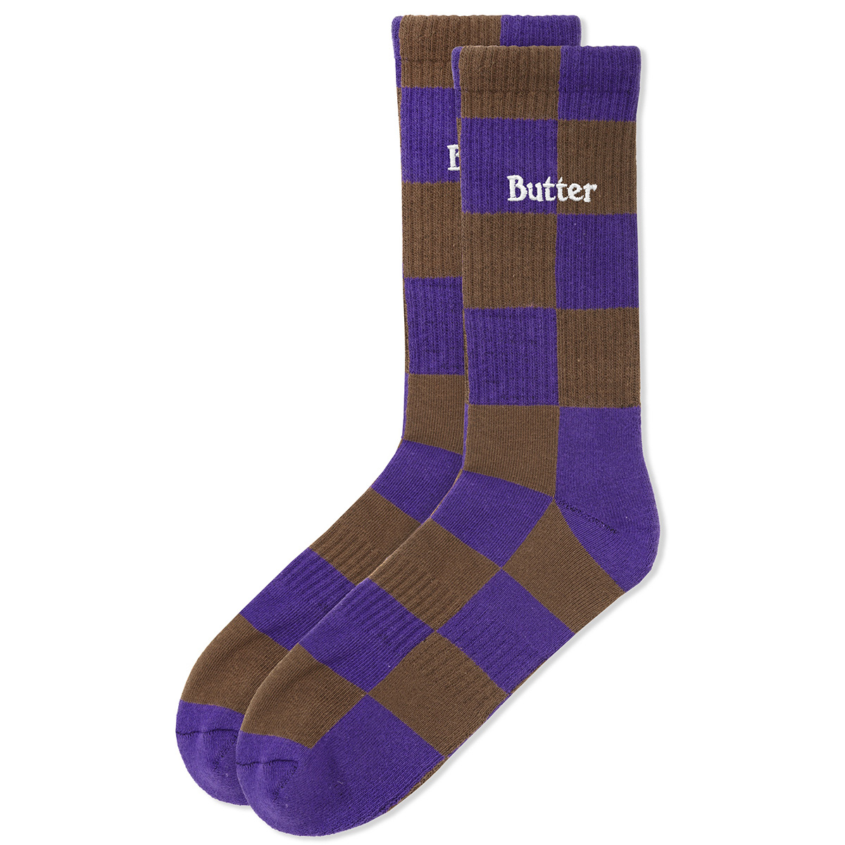 Butter Goods Checkered Socks Brown/Indigo Butter Goods Checkered Socks Brown/Indigo