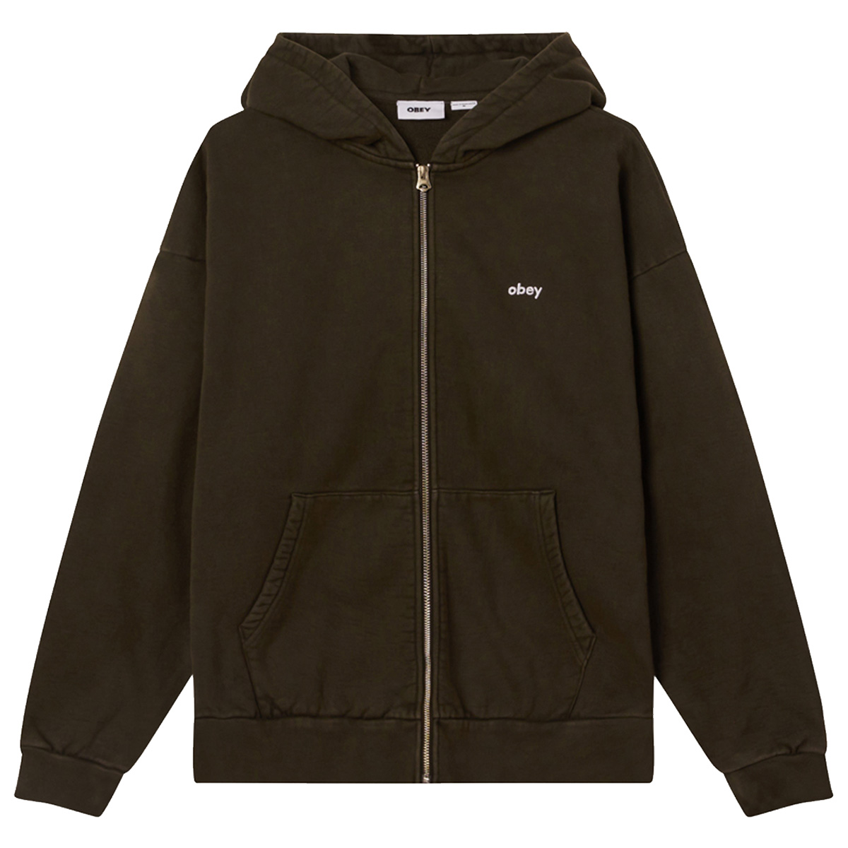 Obey Lowercase Pigment Zip Hooded Sweater Pigment Rosin M 1136934 M