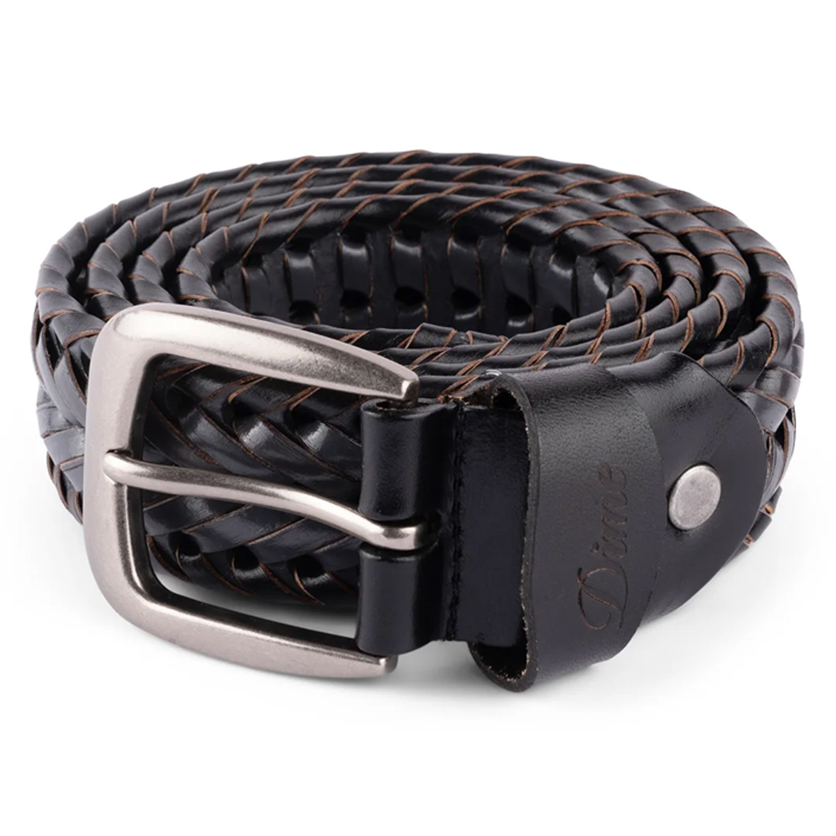 Dime Braided Leather Belt Black/charcoal Dime Braided Leather Belt Black/charcoal