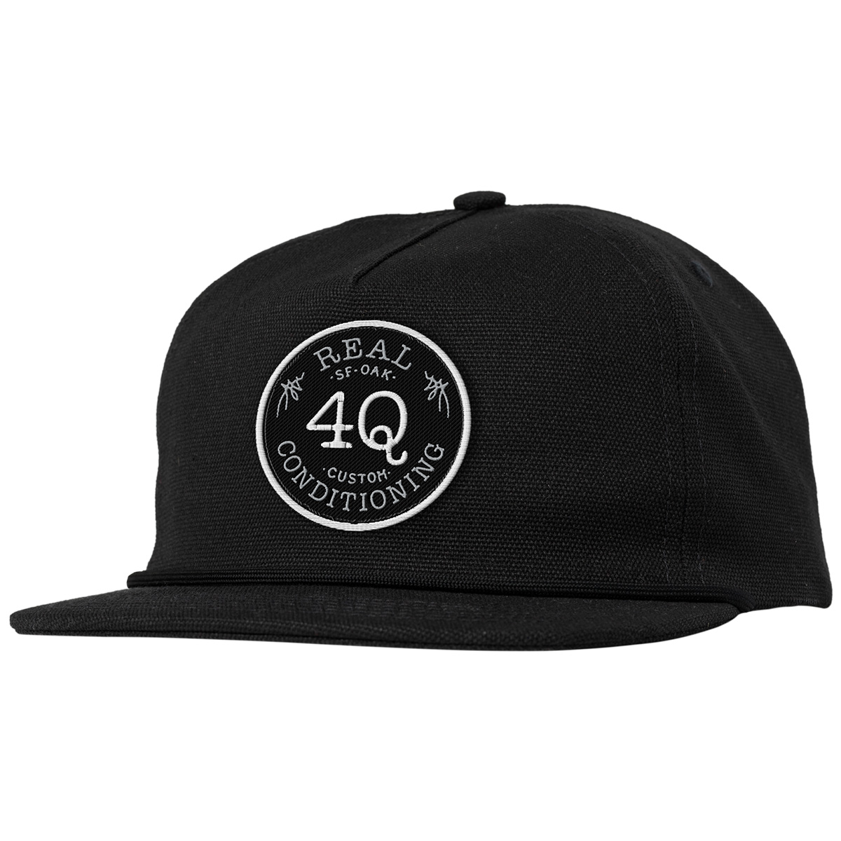 Real x 4Q 5 Panel Snapback Cap Black