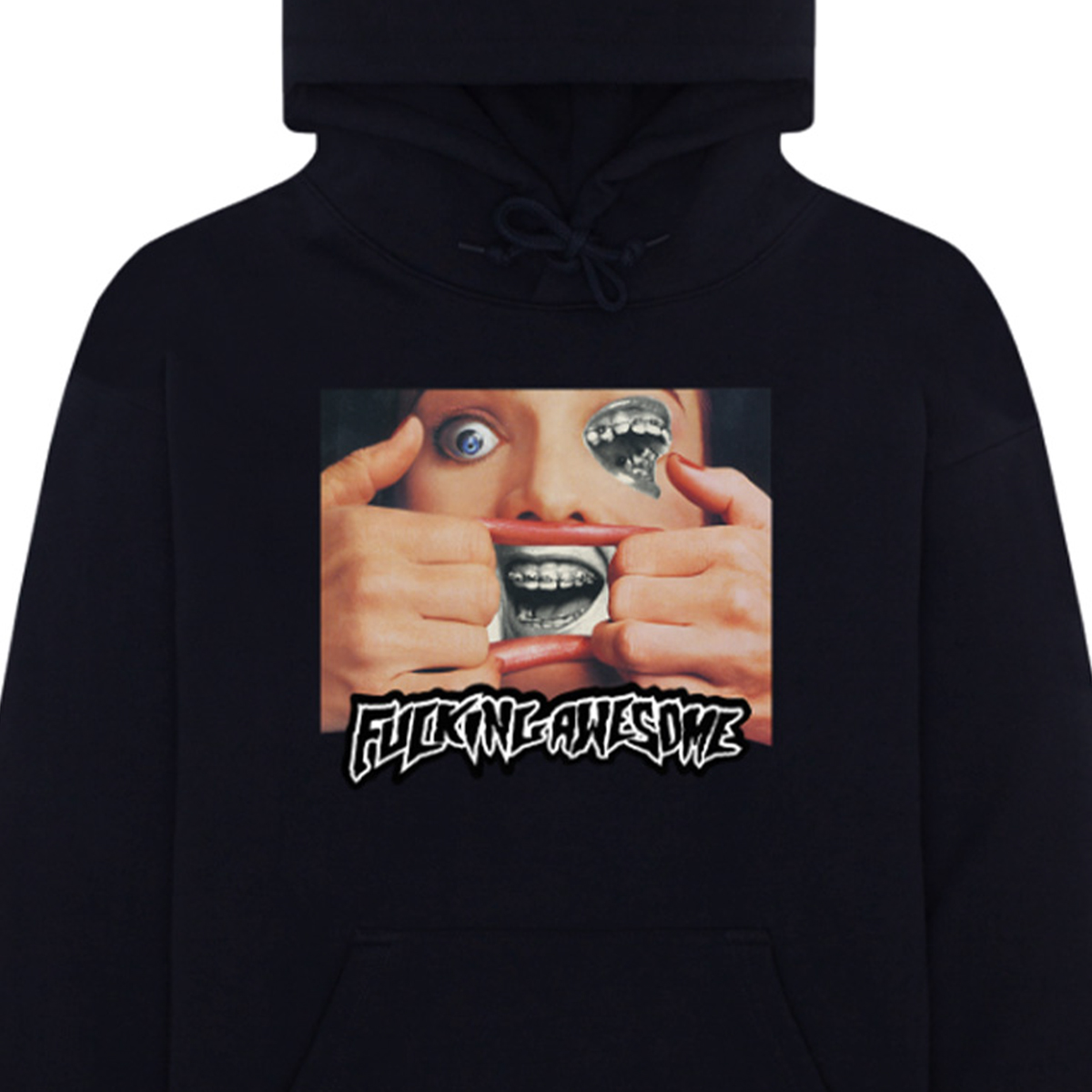 Fucking Awesome Brace Face Hoodie Black