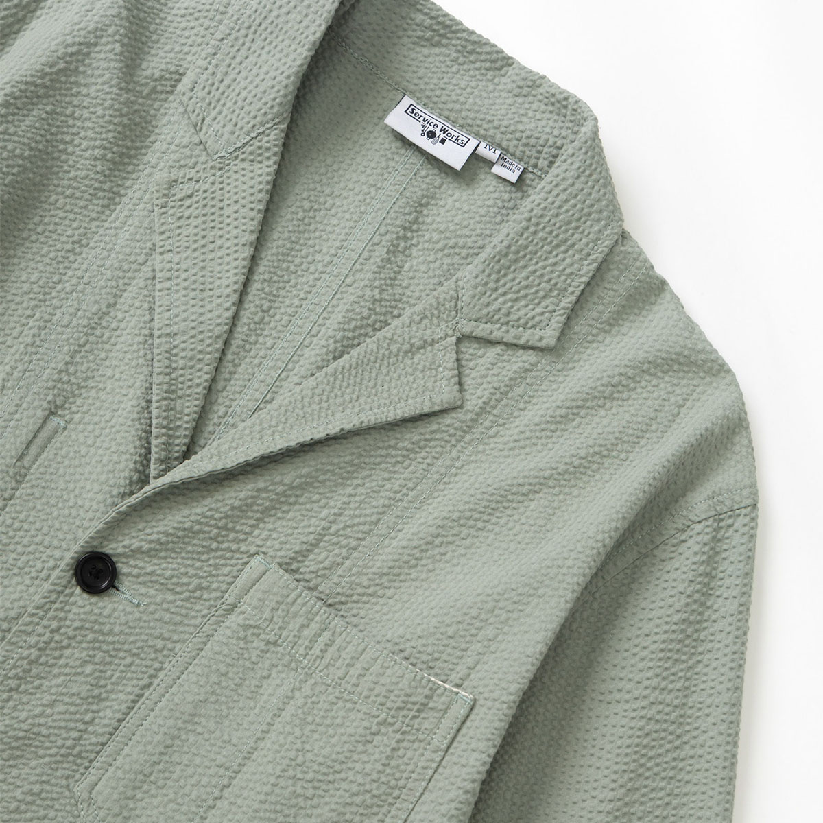 Service Works Seersucker Server Suit Jacket Sage