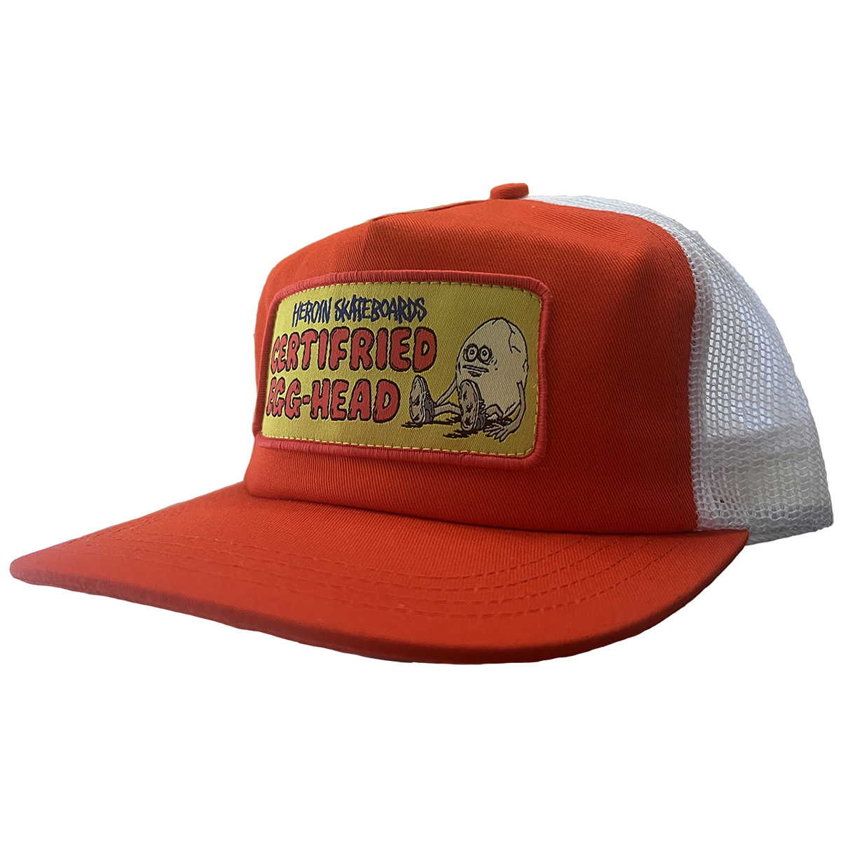 Heroin Certified Egghead Trucker Cap Orange Heroin Certified Egghead Trucker Cap Orange