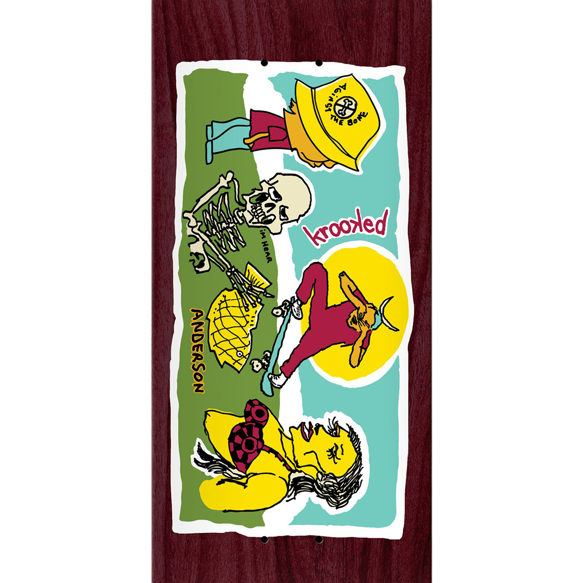 Krooked Manderson Bone Skateboard Deck 8.38 Krooked Manderson Bone Skateboard Deck 8.38