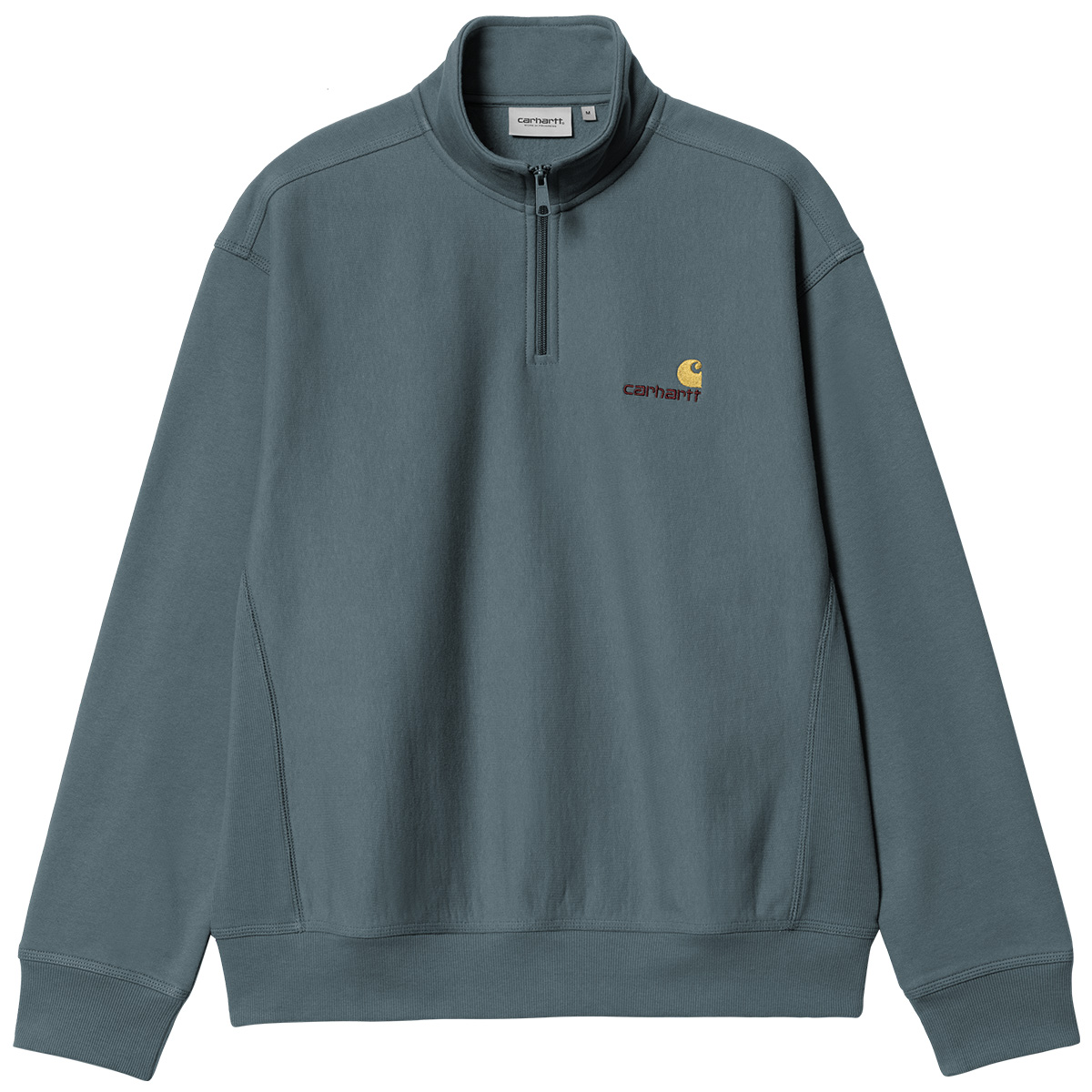 Carhartt WIP Half Zip American Script Sweater Office Blue 