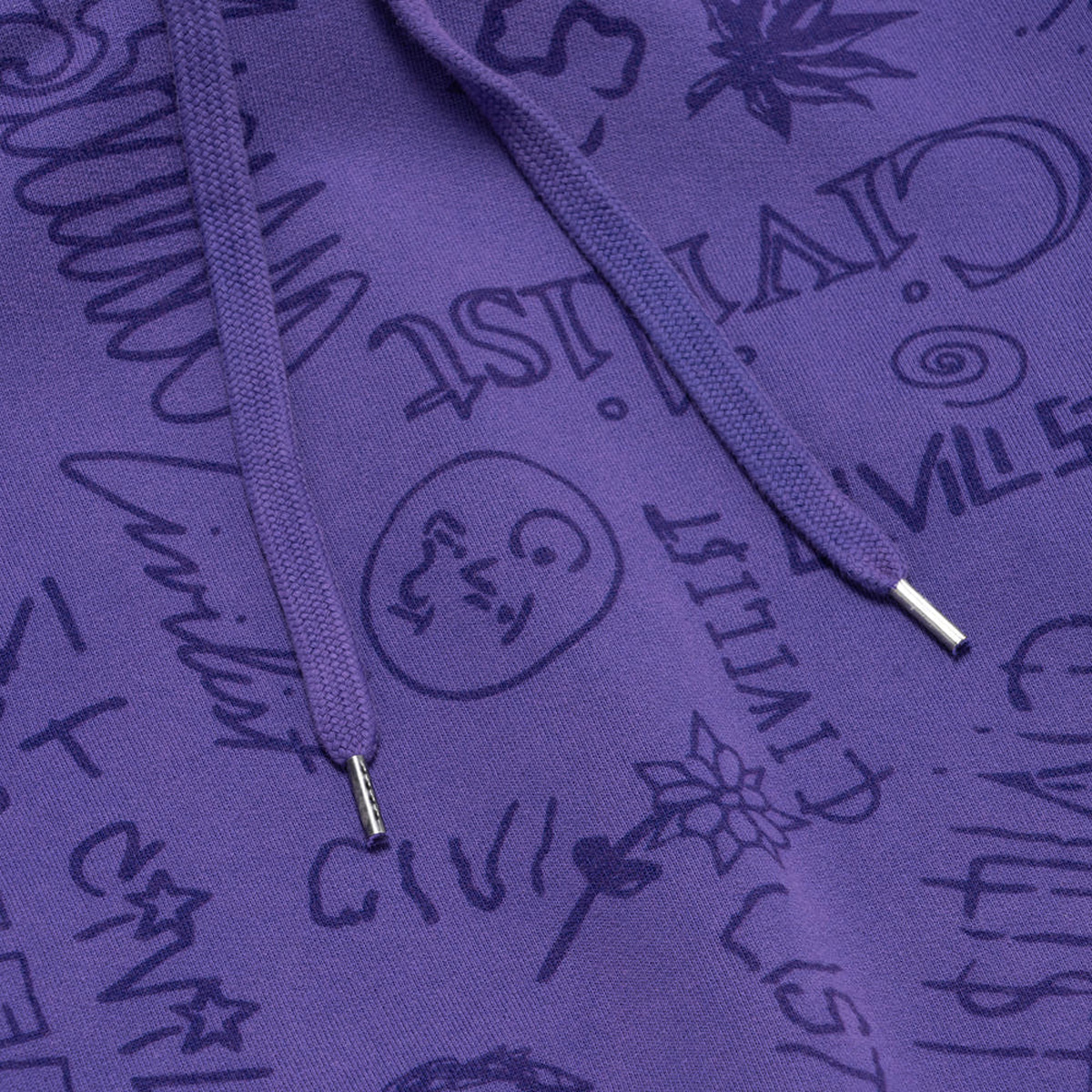 Civilist Team AOP Hooded Sweater Washed Purple Civilist Team AOP Hooded Sweater Washed Purple