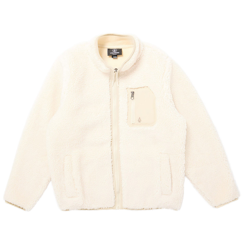 Volcom Kids Muzzer Fuzzar Zip Sweater Dirty White