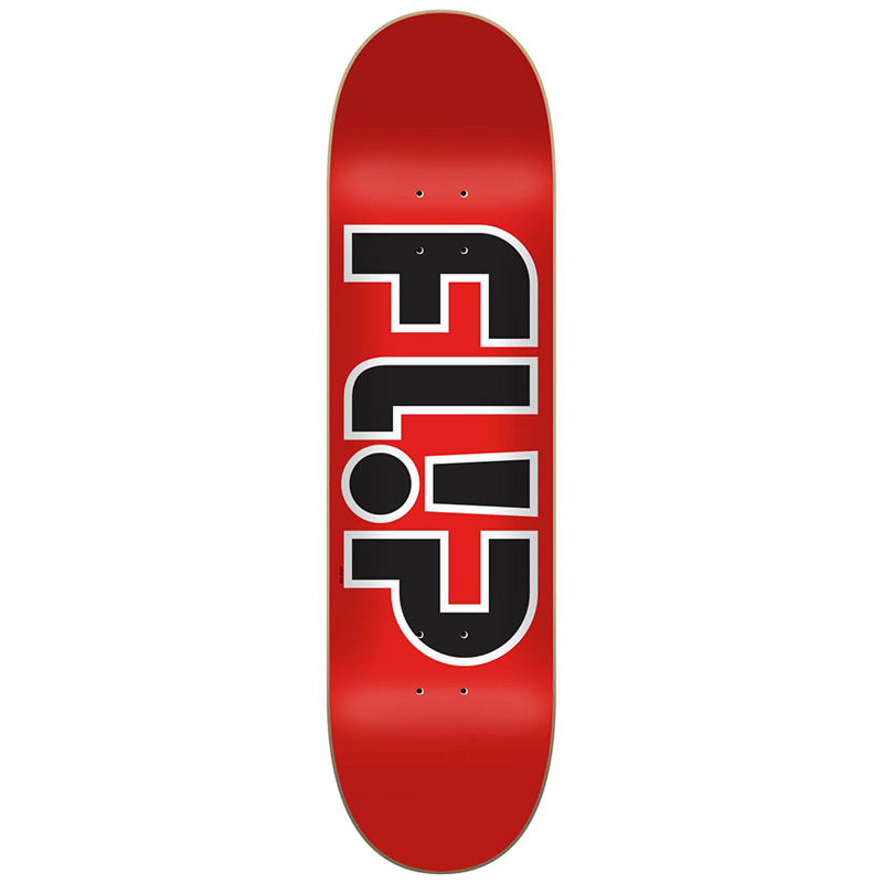 Flip Team Outlined Skateboard Deck Red 8.0 Flip Team Outlined Skateboard Deck Red 8.0