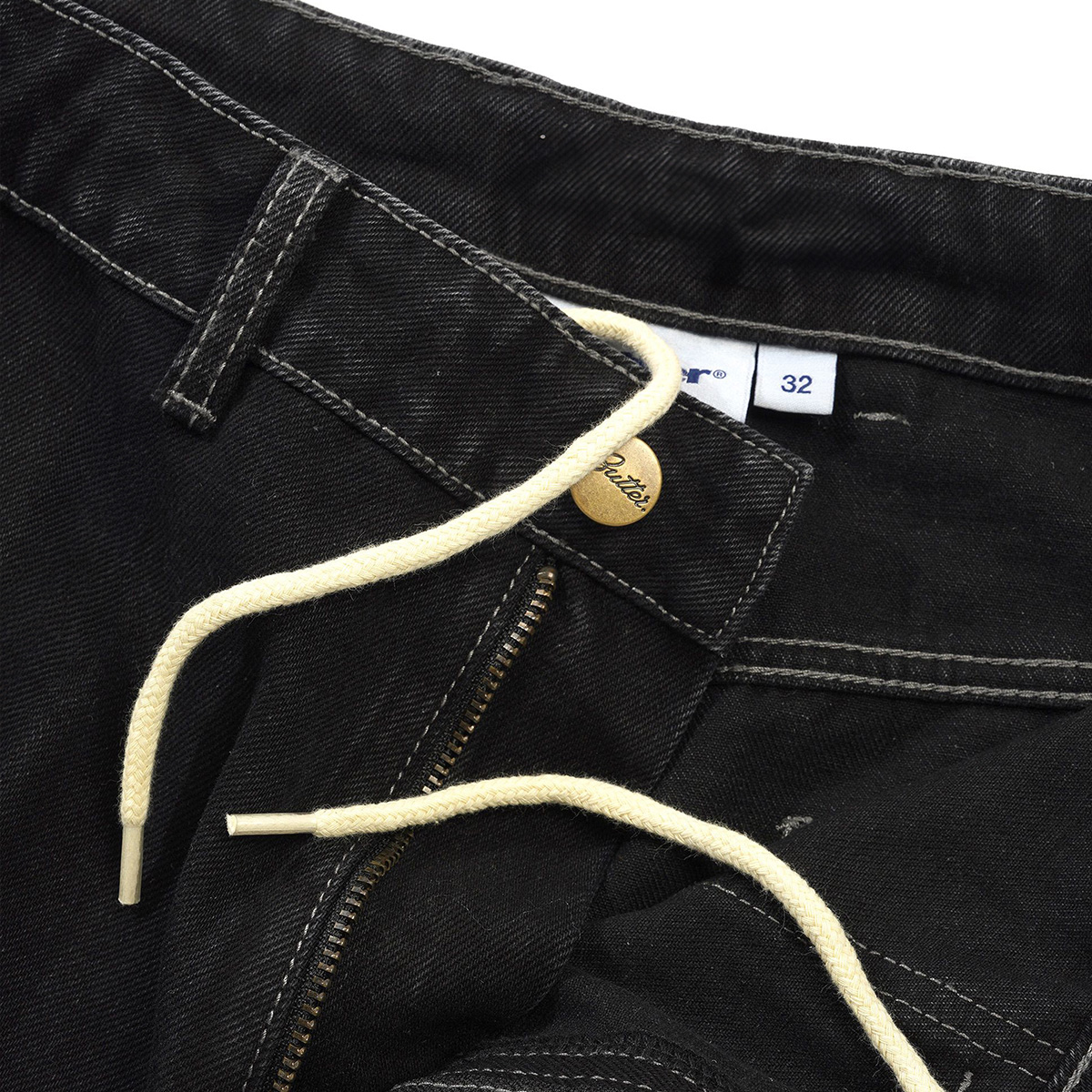 Butter Goods Scribble Denim Shorts Washed Black