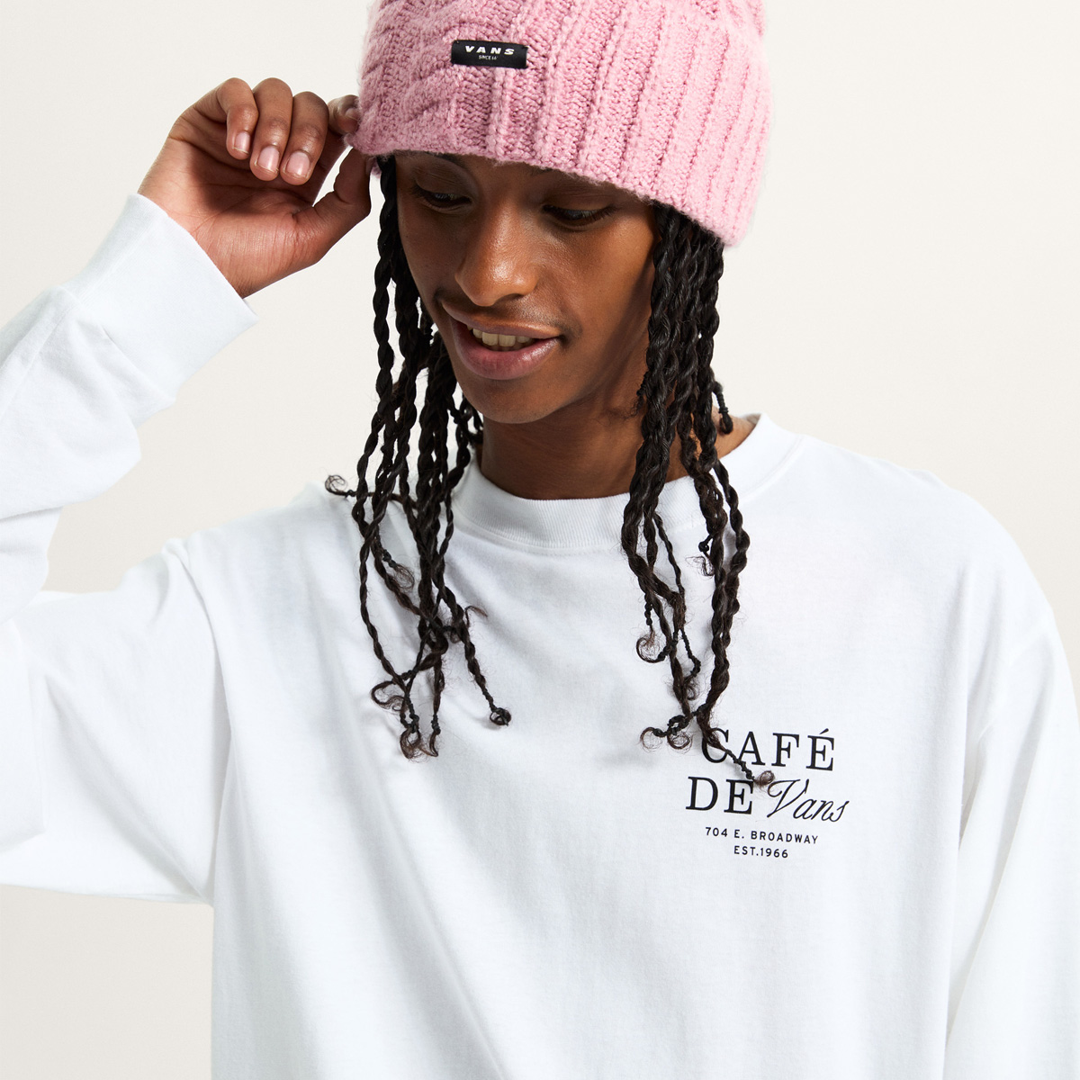 Vans Cafe Vans Longsleeve T-Shirt White