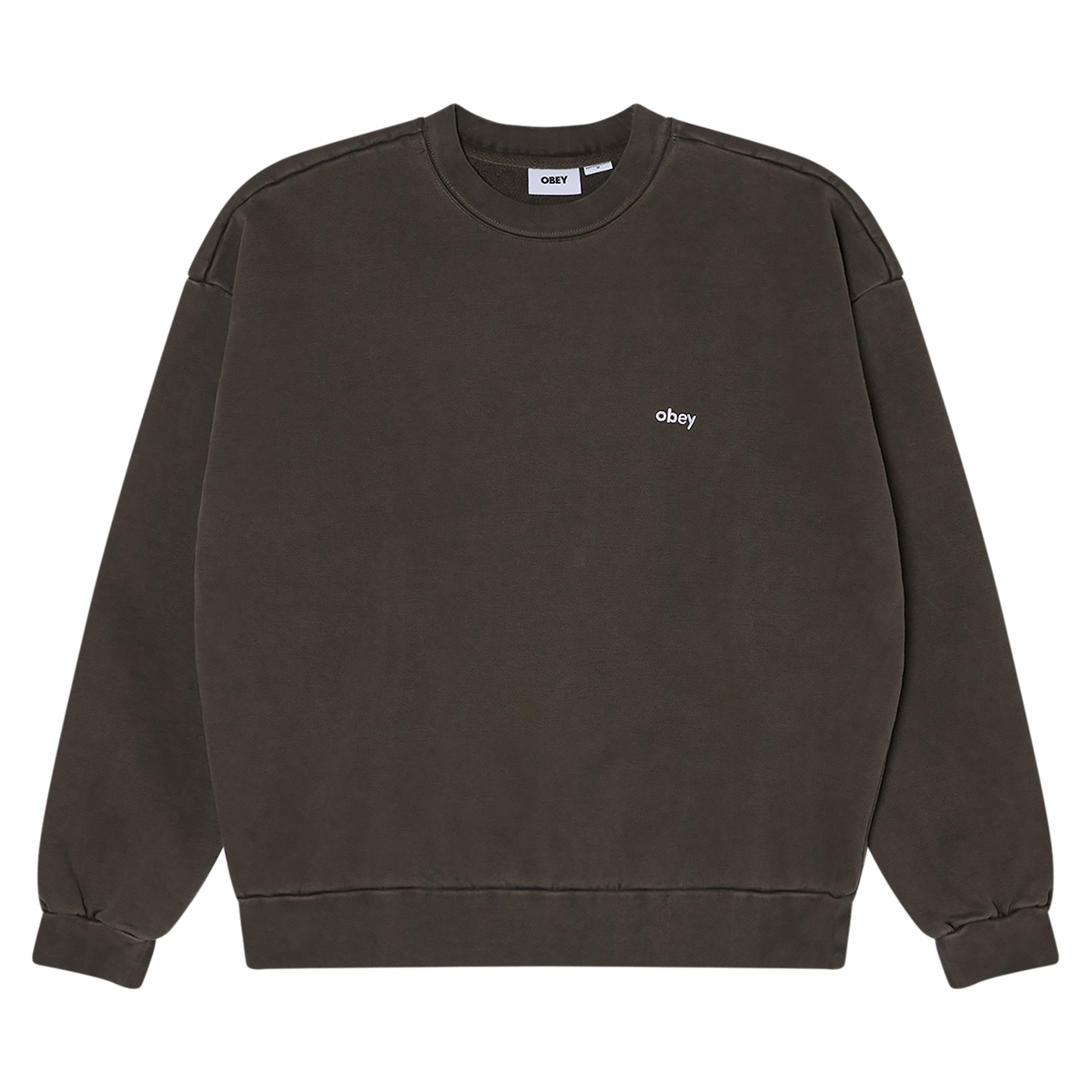 Obey Lowercase Pigment Crewneck Sweater Pigment Black Olive