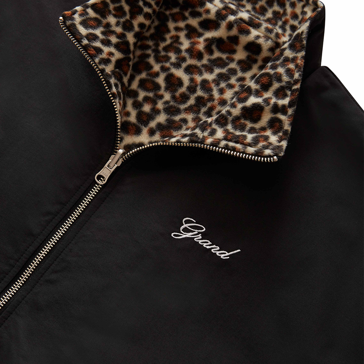Grand Collection Reversible Fleece Leopard Print Jacket Leopard/Black Grand Collection Reversible Fleece Leopard Print Jacket Leopard/Black