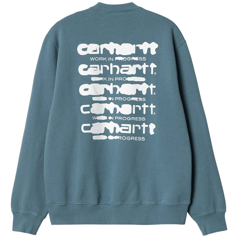Carhartt WIP Ink Bleed Sweater Vancouver Blue/White Stone Washed
