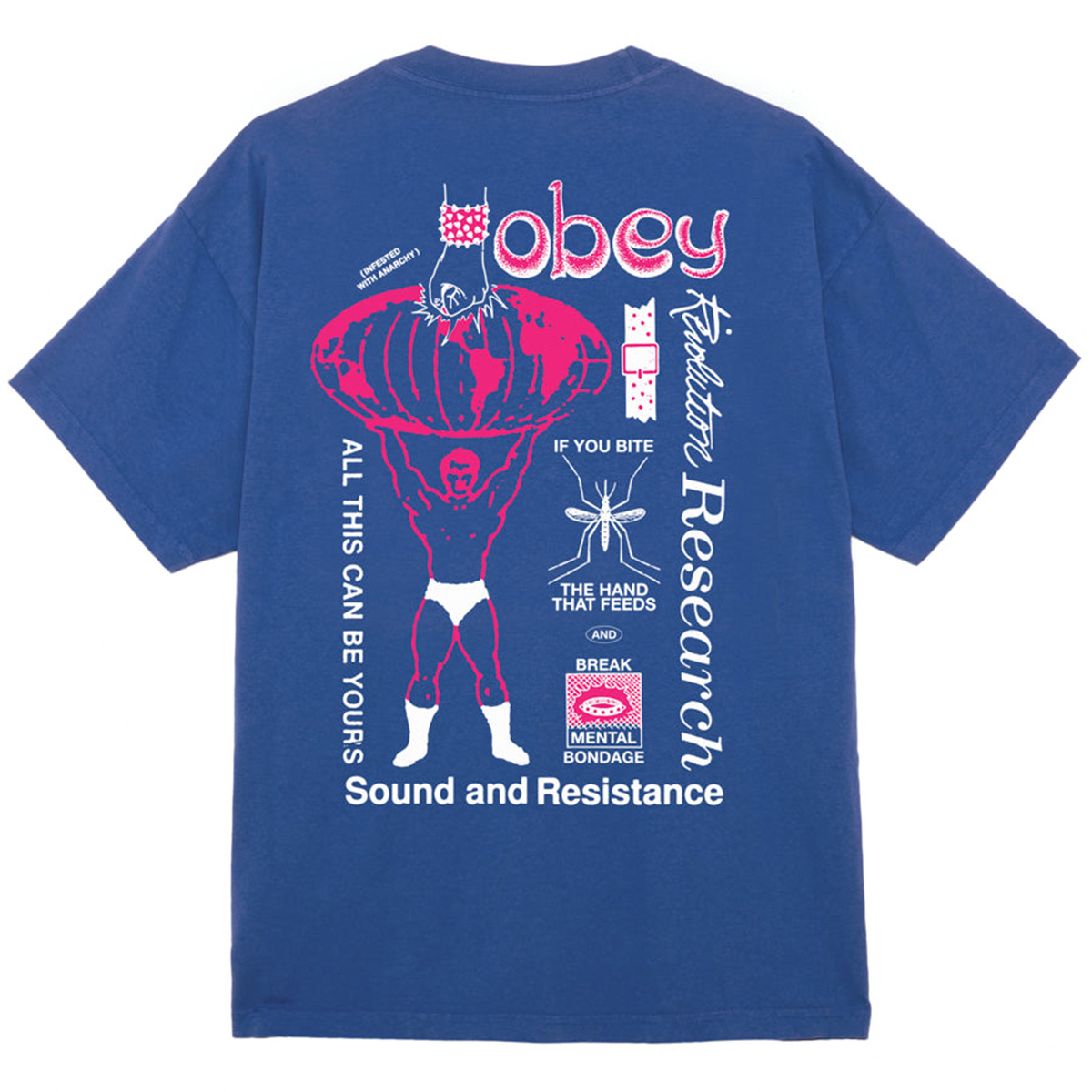 Obey Break Mental Bondage T-Shirt Surf Blue