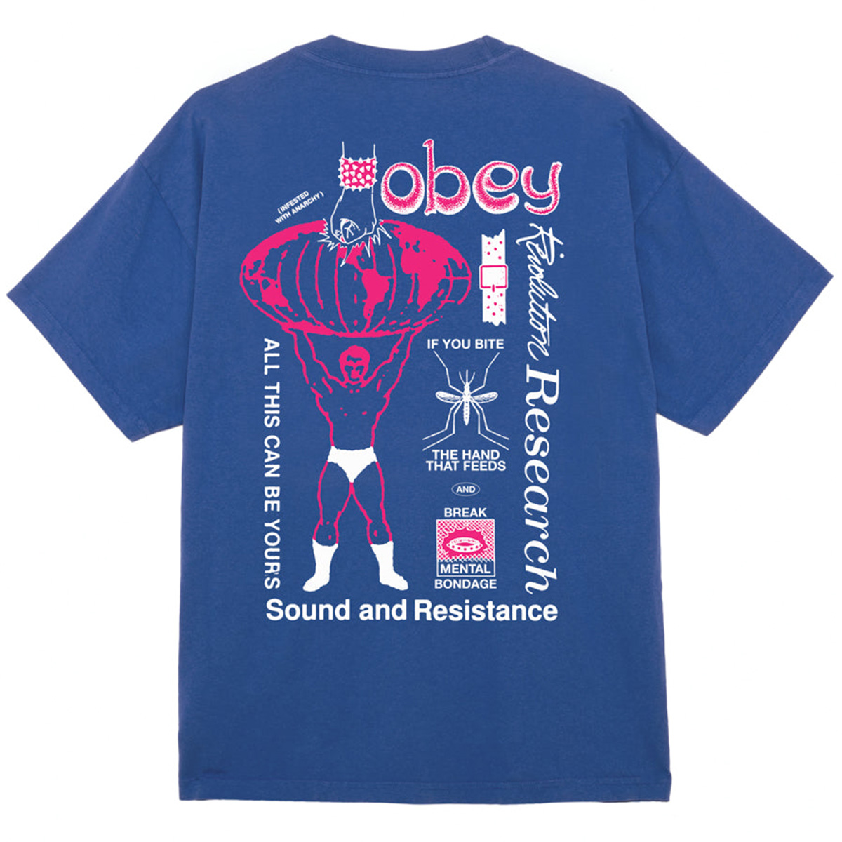Obey Break Mental Bondage T-Shirt Surf Blue Obey Break Mental Bondage T-Shirt Surf Blue
