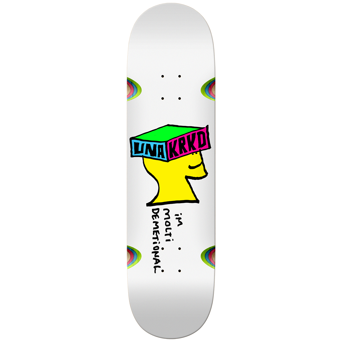Krooked Una Molti Demetional Skateboard Deck White 8.28