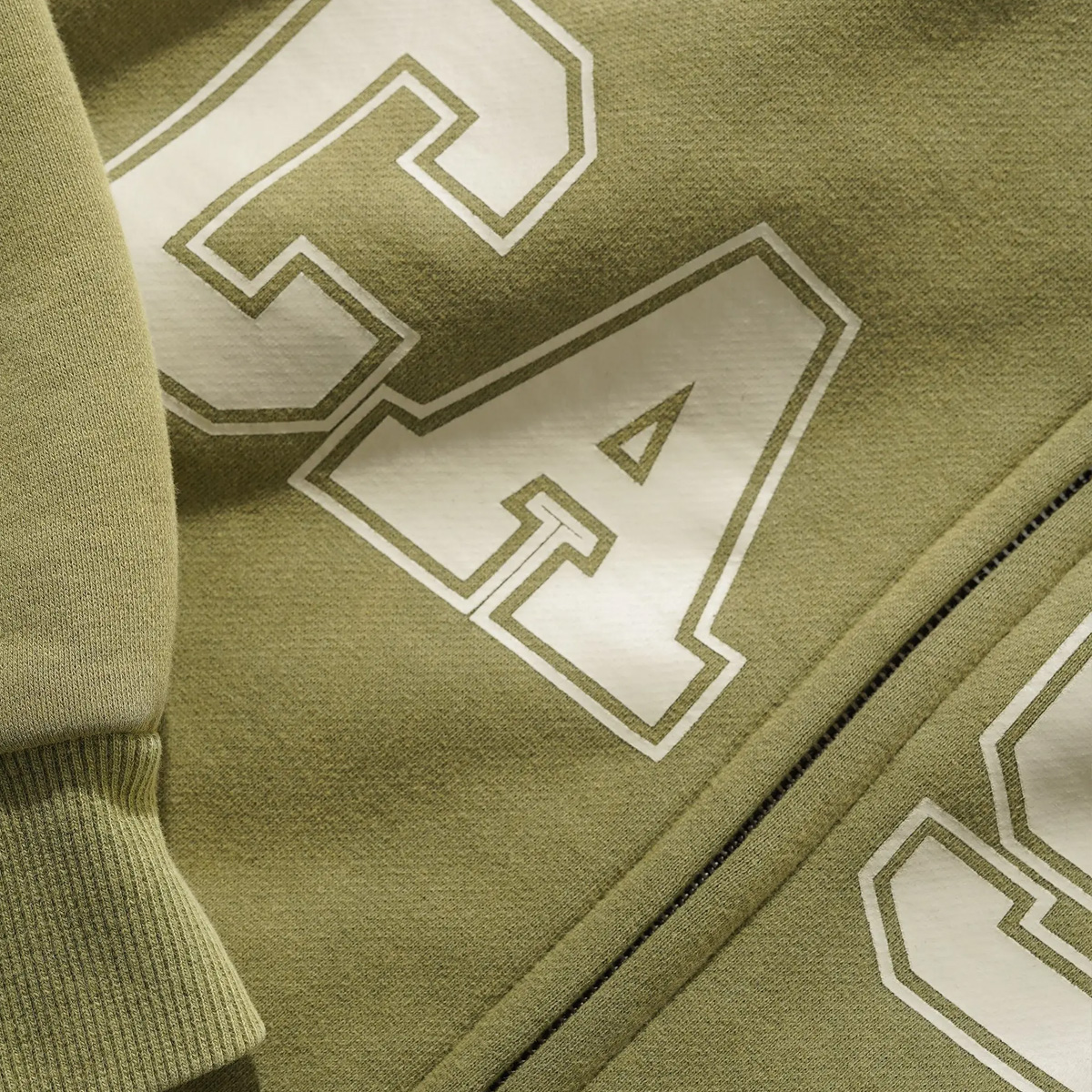 Cash Only Campus Zip-Thru Hooded Sweater Washed Olive Cash Only Campus Zip-Thru Hooded Sweater Washed Olive