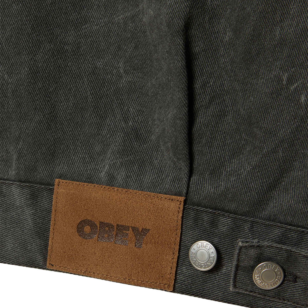 Obey Workman Zip Jacket Black Wrinkle Wash Obey Workman Zip Jacket Black Wrinkle Wash