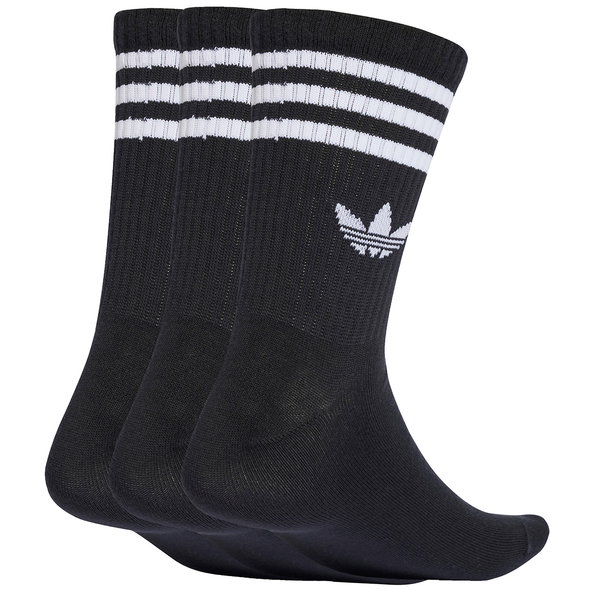 Adidas 3s Crew Socks 3 Pack Black/Black/Black