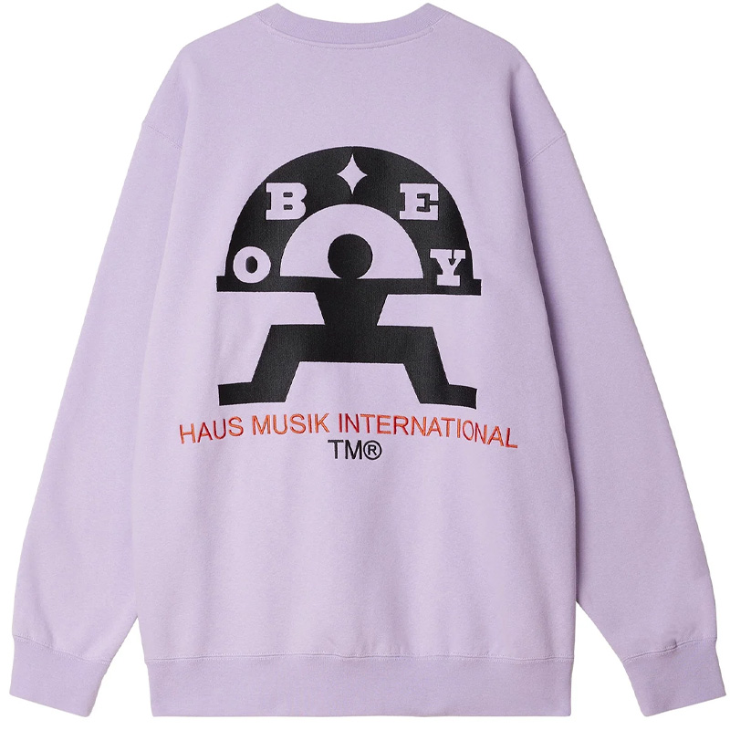 Obey Haus Musik Crewneck Sweater Digital Lavender Obey Haus Musik Crewneck Sweater Digital Lavender