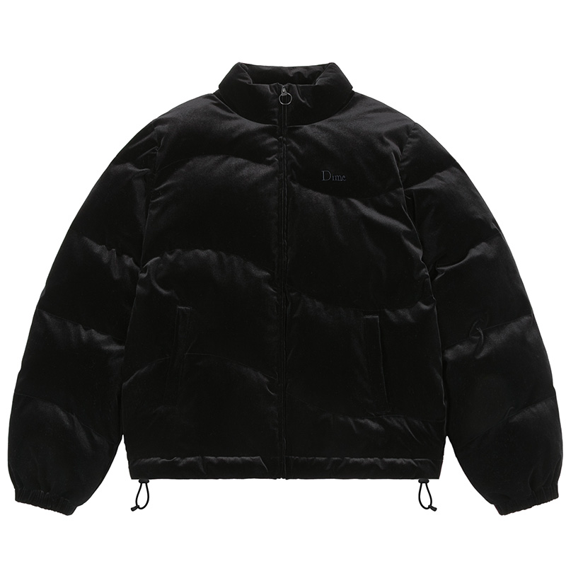 Dime Velvet Quilted Puffer jacket Black