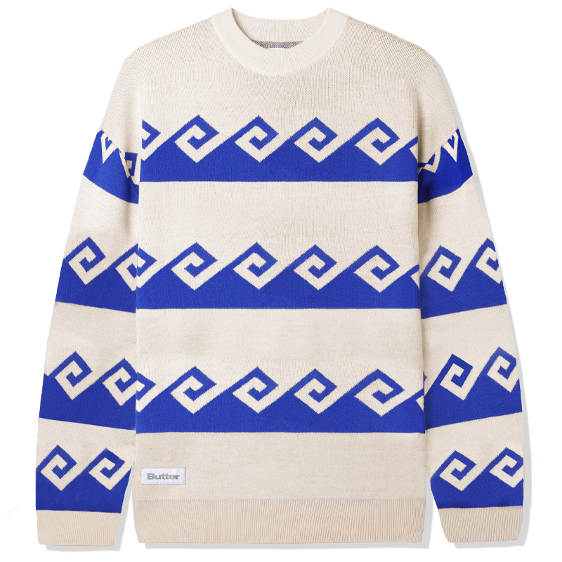 Butter Goods Waves Knit Sweater Cream