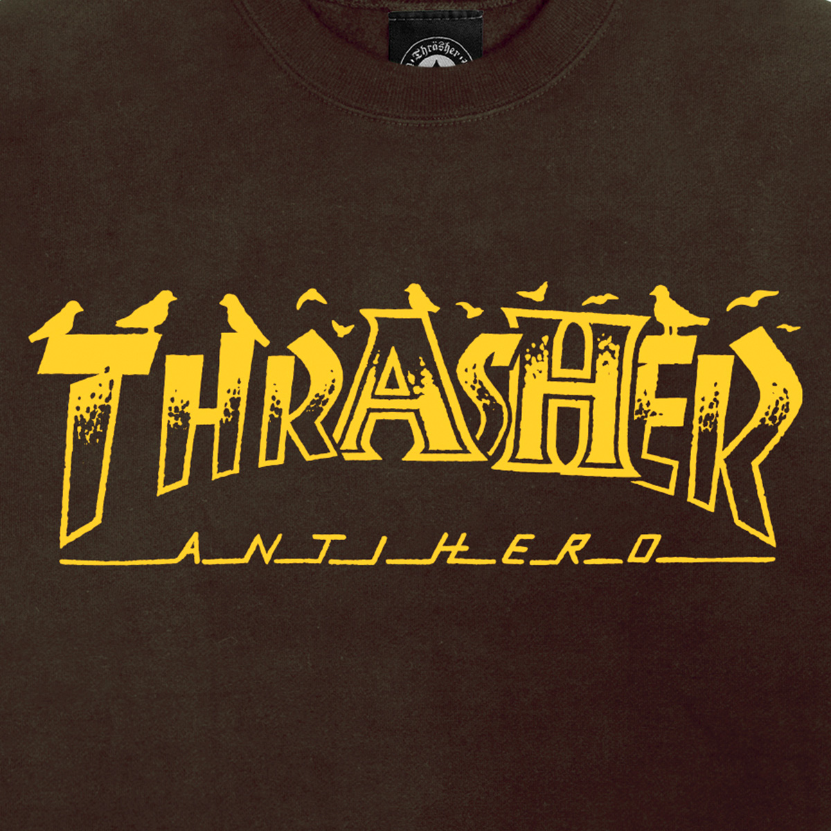 Thrasher X Anti Hero Pigeon Mag Crewneck Dark Chocolate