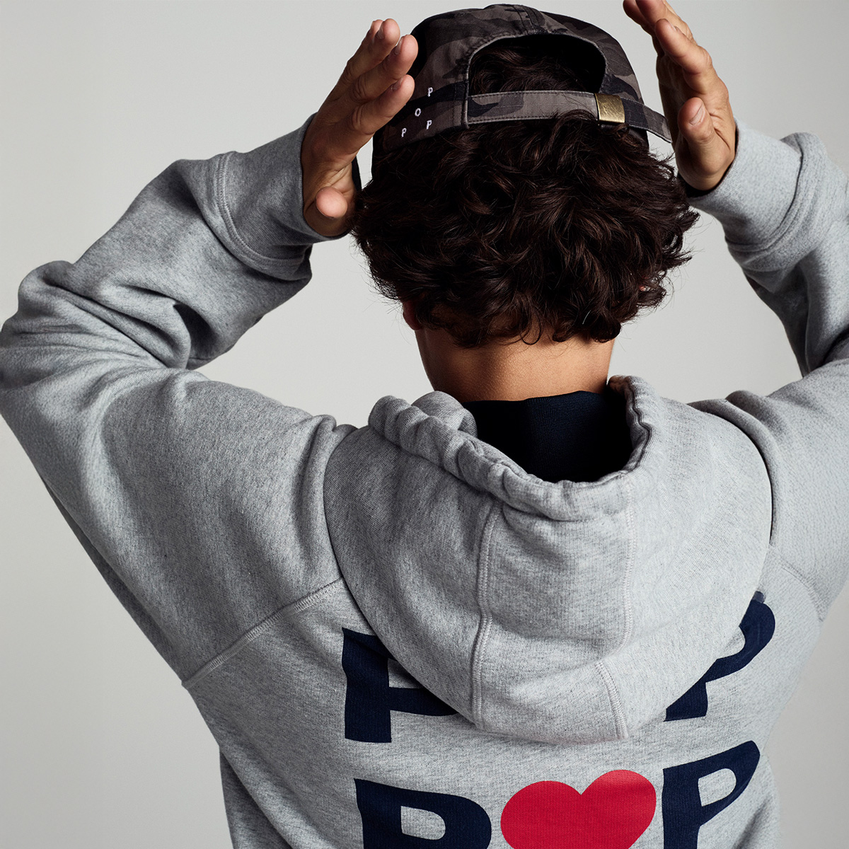 POP Hearts Hooded Sweater Heather Grey