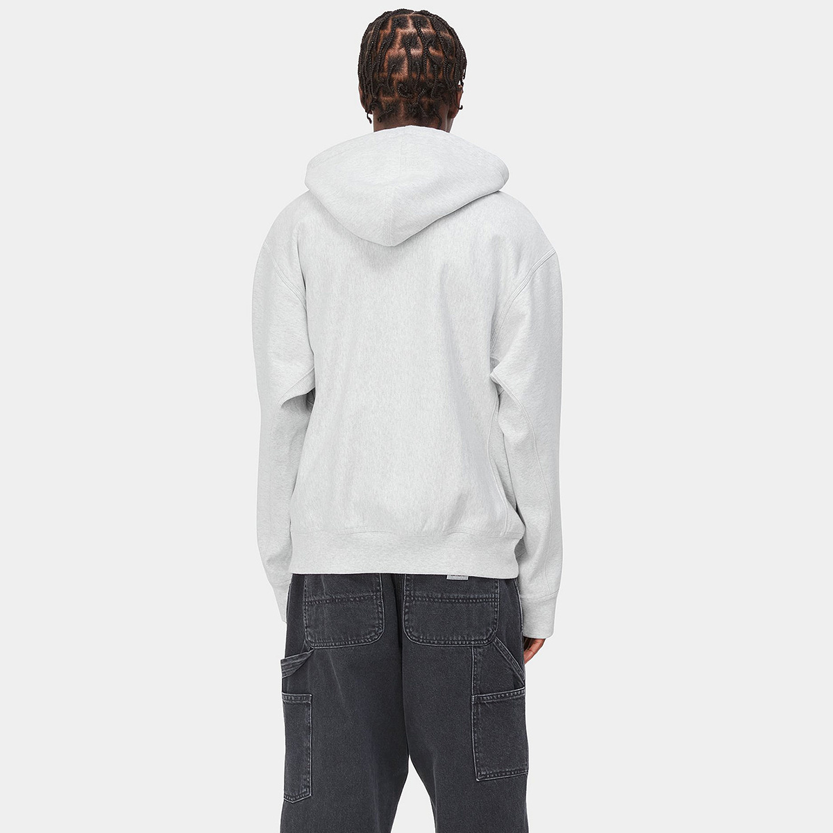 Carhartt WIP Hooded American Script Sweater Ash Heather Carhartt WIP Hooded American Script Sweater Ash Heather