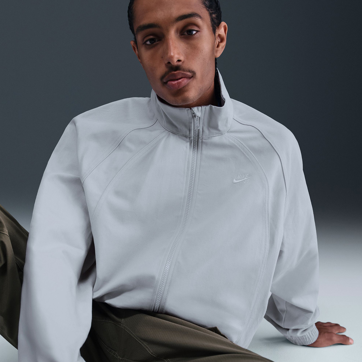 Nike SB Denim Track Jacket Football Grey/White Nike SB Denim Track Jacket Football Grey/White