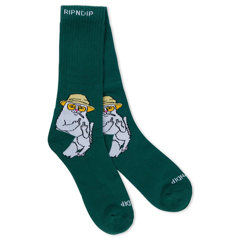 RIPNDIP Nermal S Thompson Socks Hunter Green RIPNDIP Nermal S Thompson Socks Hunter Green