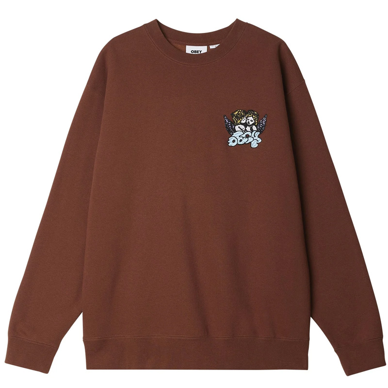 Obey Cherub Crewneck Sweater Sepia Obey Cherub Crewneck Sweater Sepia