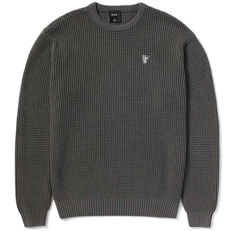 HUF Filmore Waffle Knit Sweater Black HUF Filmore Waffle Knit Sweater Black