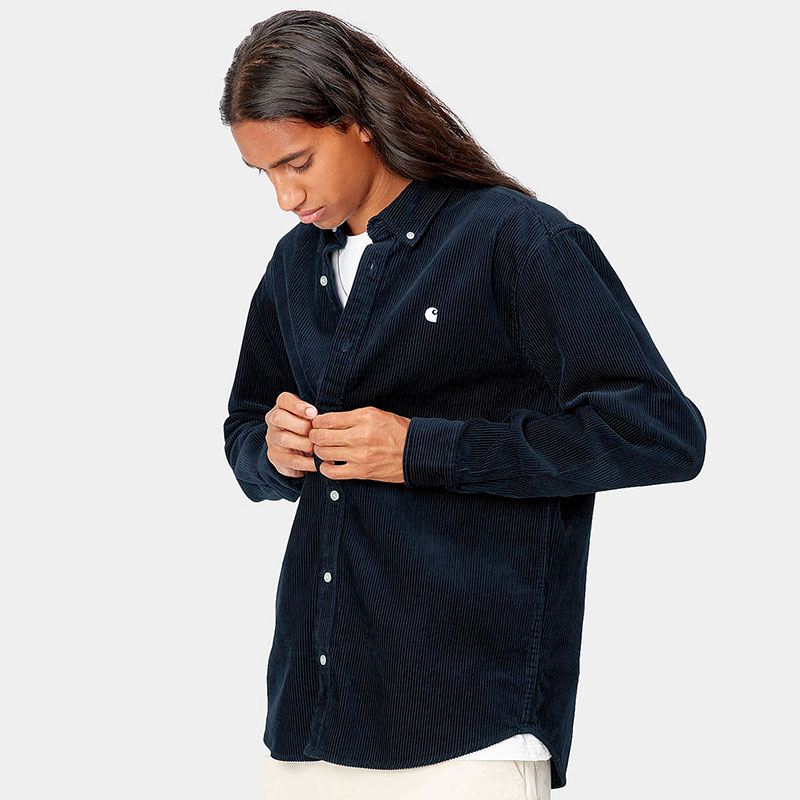 Carhartt WIP Madison Cord Longsleeve Shirt Dark Navy/Wax Carhartt WIP Madison Cord Longsleeve Shirt Dark Navy/Wax