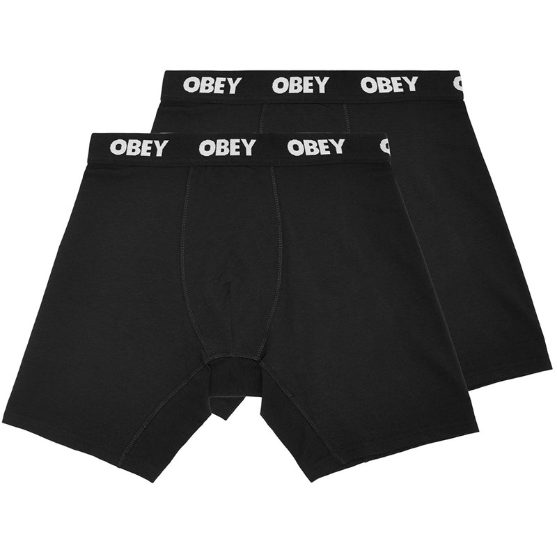 Obey Established Work Boxers Black 2 Pack