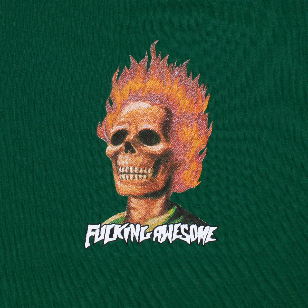 Fucking Awesome Flame Skull Hoodie Dark Green Fucking Awesome Flame Skull Hoodie Dark Green