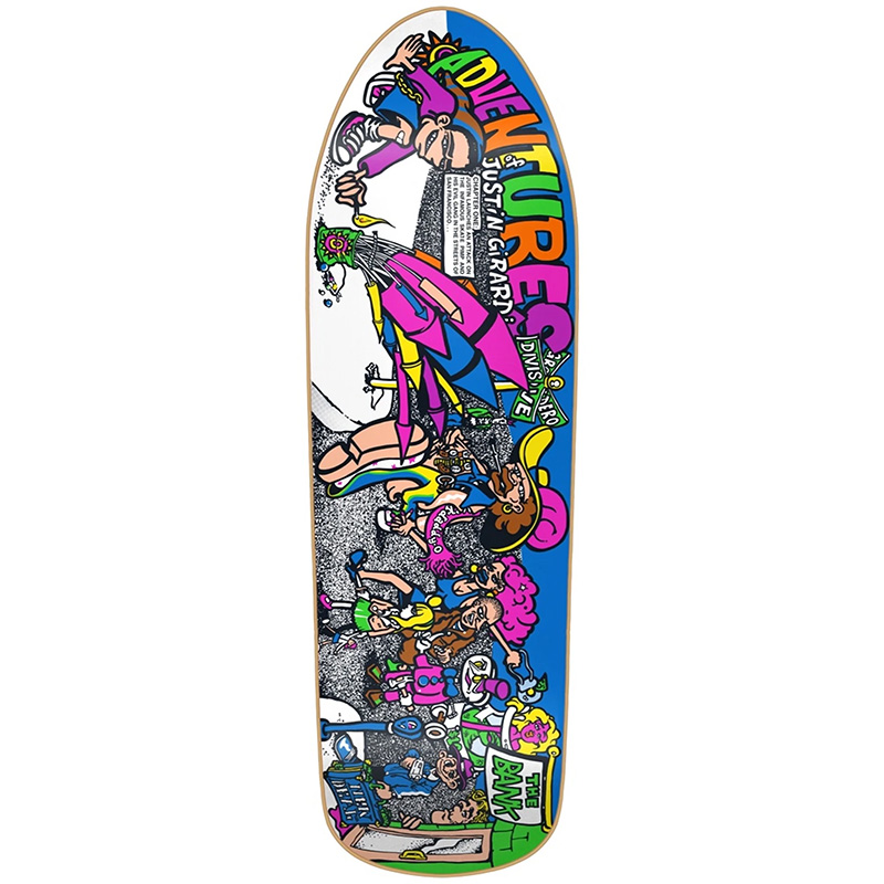 New Deal Adventures Of Justin Girard Heat Transfer Skateboard Deck 9.72