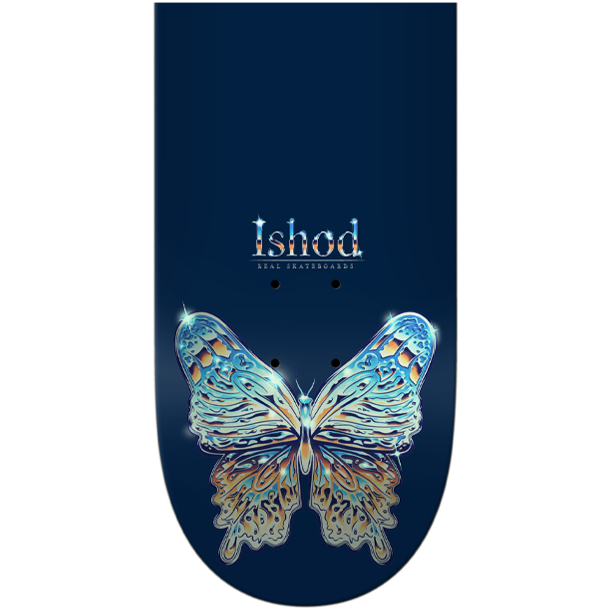 Real Ishod Mariposa Chrome Redux Twin Tail Skateboard Deck Navy 8.25