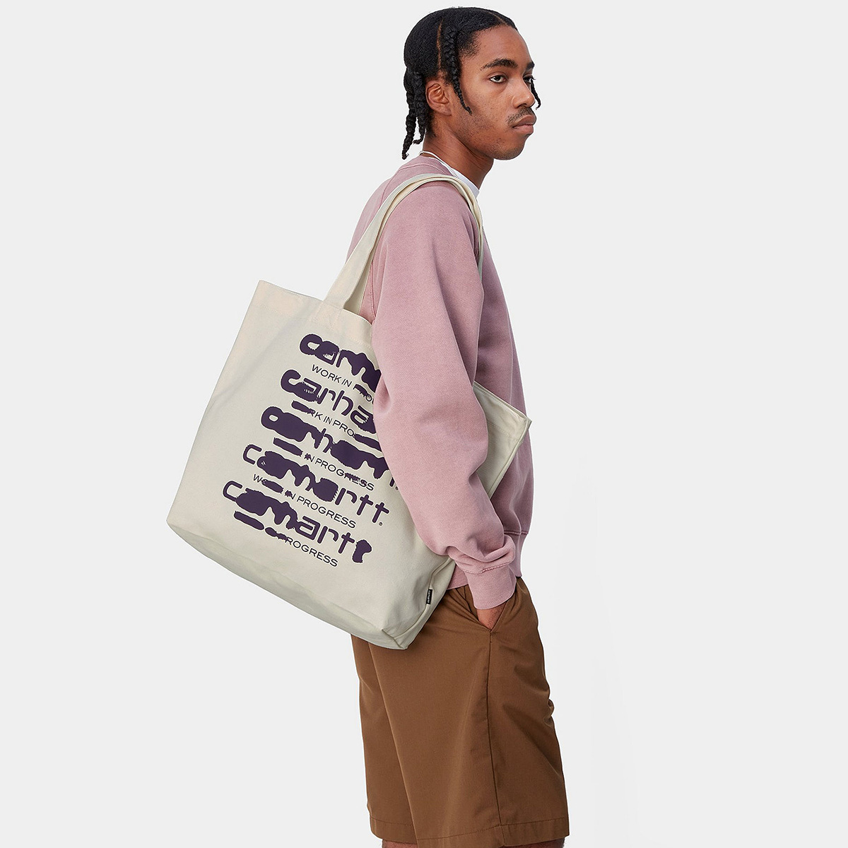 Carhartt WIP Canvas Graphic Tote Bag Large Ink Bleed Print Wax/Tyrian Carhartt WIP Canvas Graphic Tote Bag Large Ink Bleed Print Wax/Tyrian