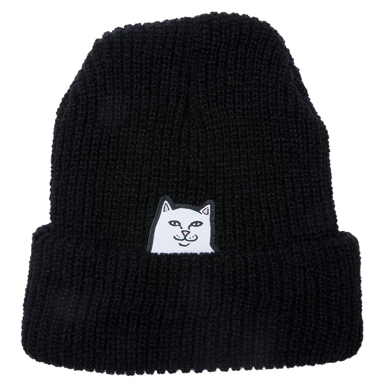 RIPNDIP Lord Nermal Ribbed Beanie Black RIPNDIP Lord Nermal Ribbed Beanie Black