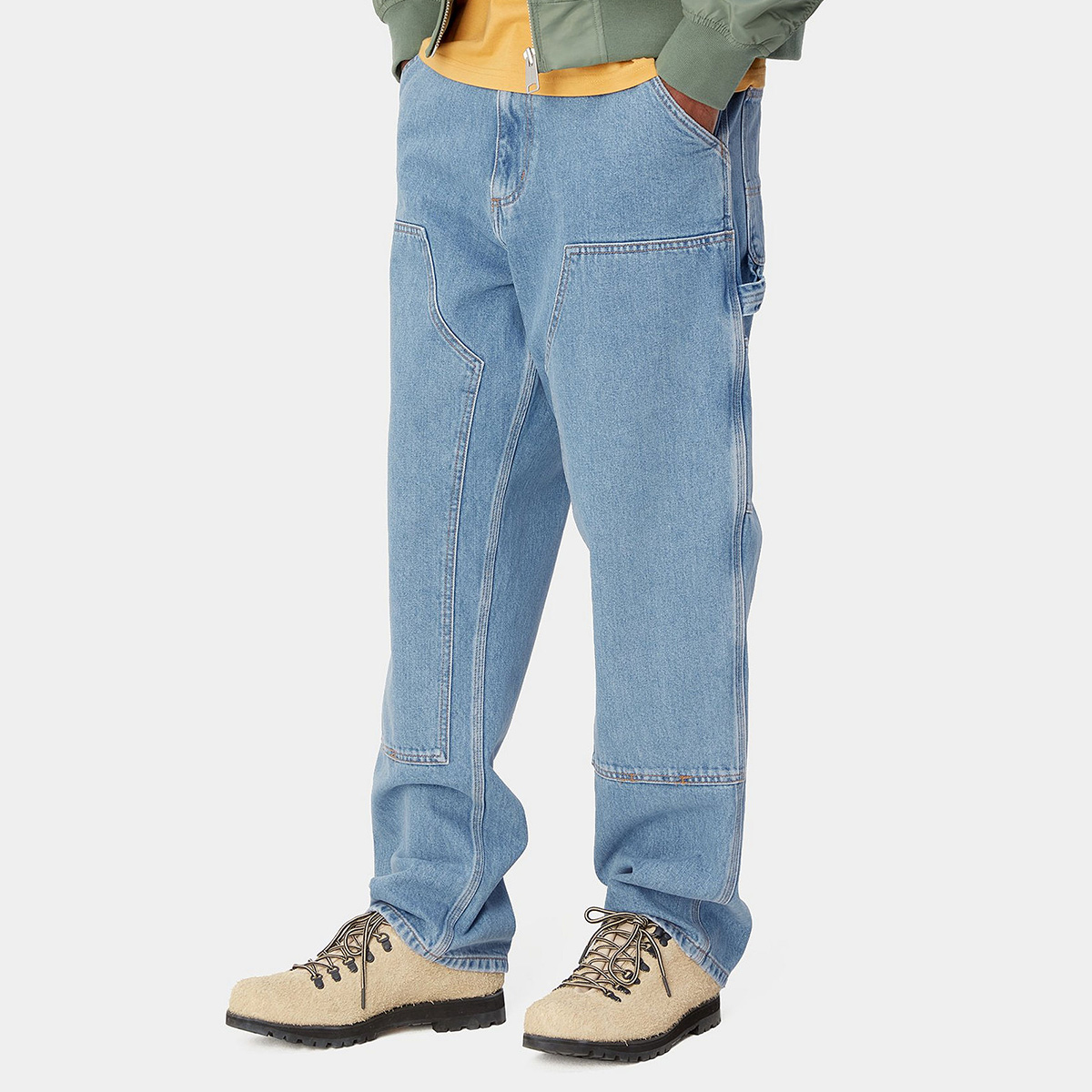 Carhartt WIP Double Knee Pant Blue Stone Bleached Carhartt WIP Double Knee Pant Blue Stone Bleached