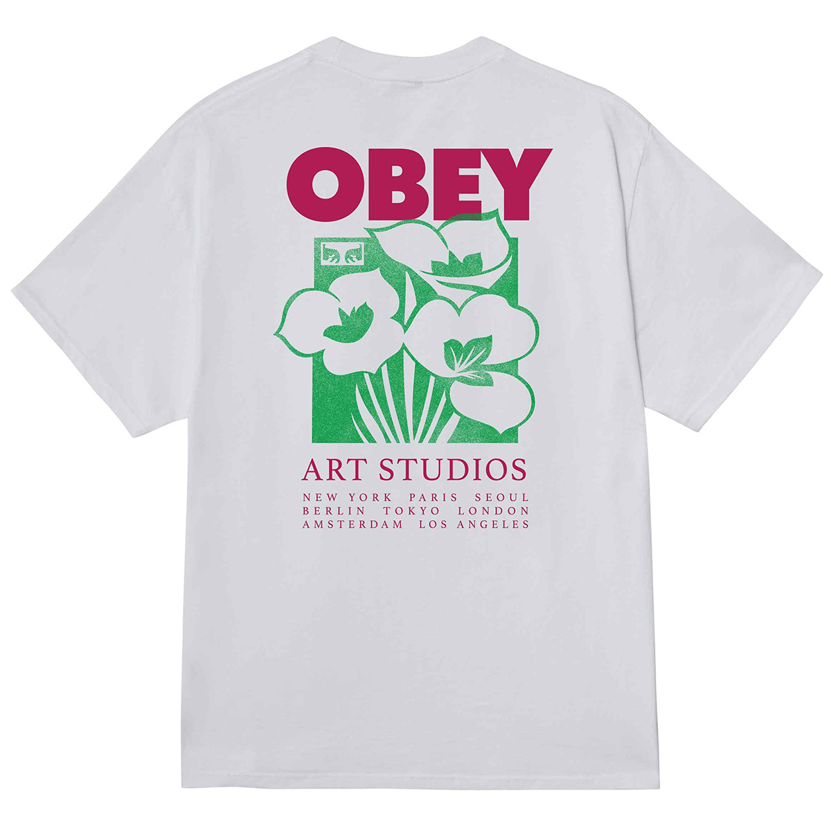 Obey Art Studio Flowers T-Shirt White Obey Art Studio Flowers T-Shirt White