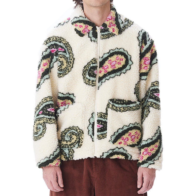 Obey Paisley Sherpa Jacket Unbleached