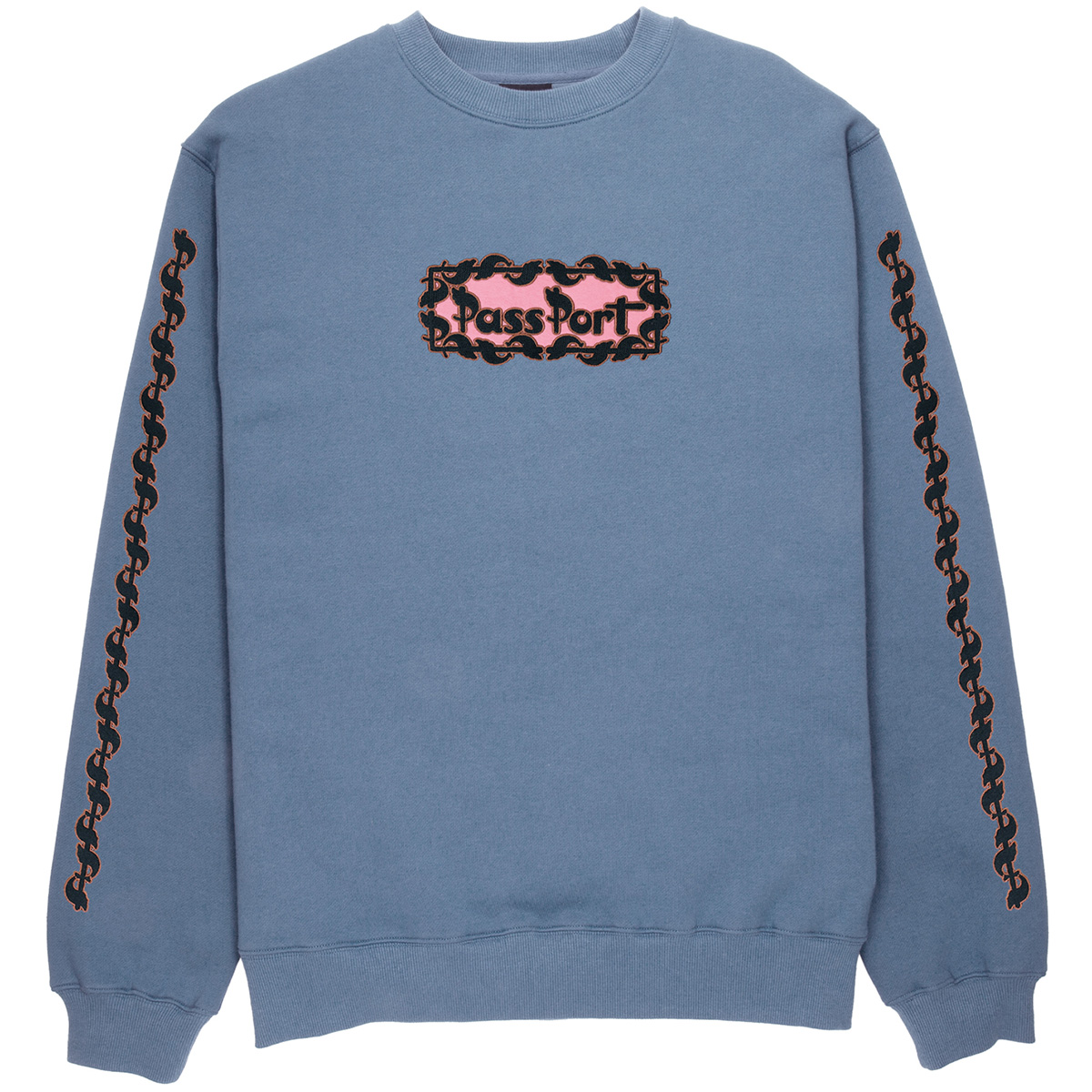Pass Port Pattoned Sweater Washed Out Blue Pass Port Pattoned Sweater Washed Out Blue