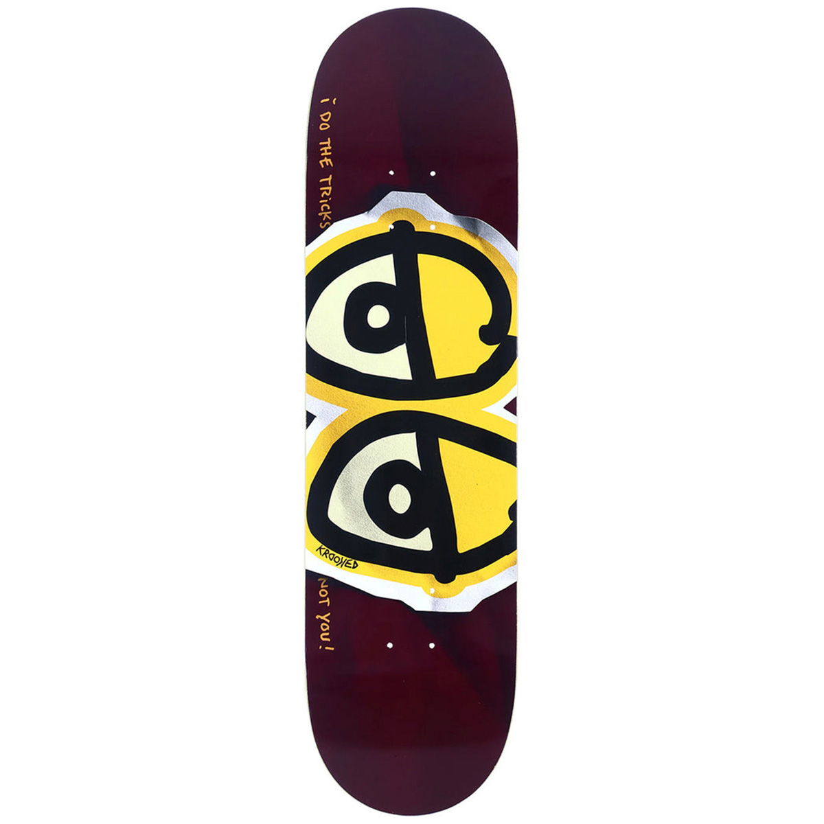 Krooked DBX Eyes Skateboard Deck Wine/Yellow 8.5