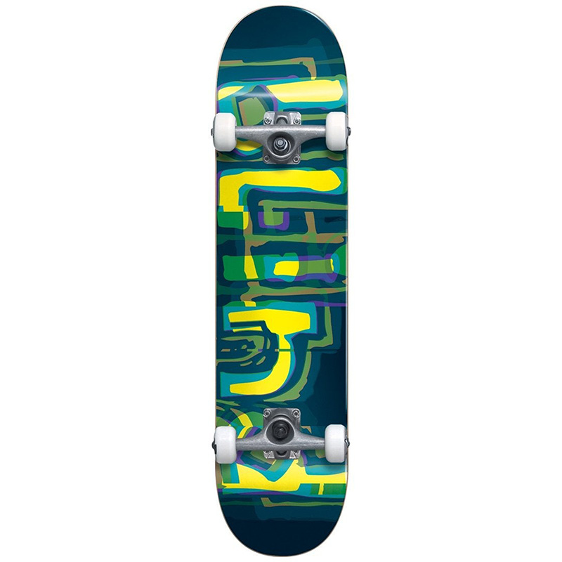 Blind Logo Glitch First Push Complete Skateboard Green/Yellow 7.875