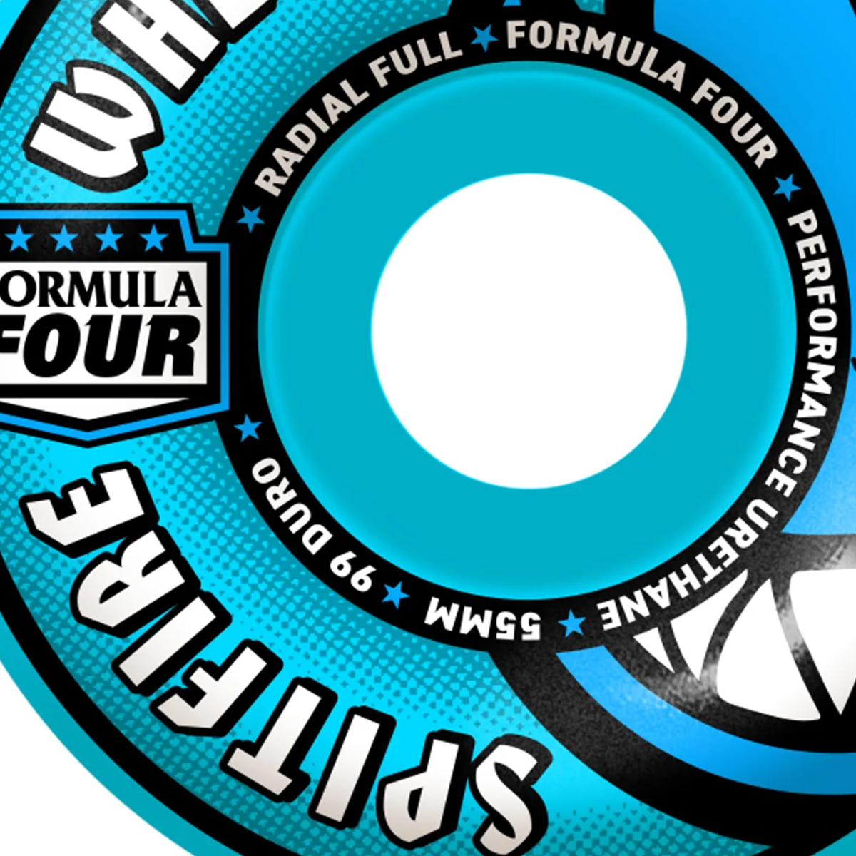 Spitfire Formula Four Team Colors Radial Full Wheels Light Blue 99D 55mm
