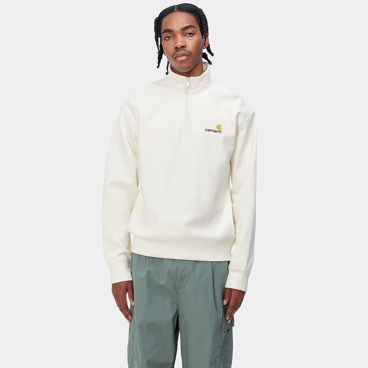 Carhartt WIP Half Zip American Script Sweater Wax