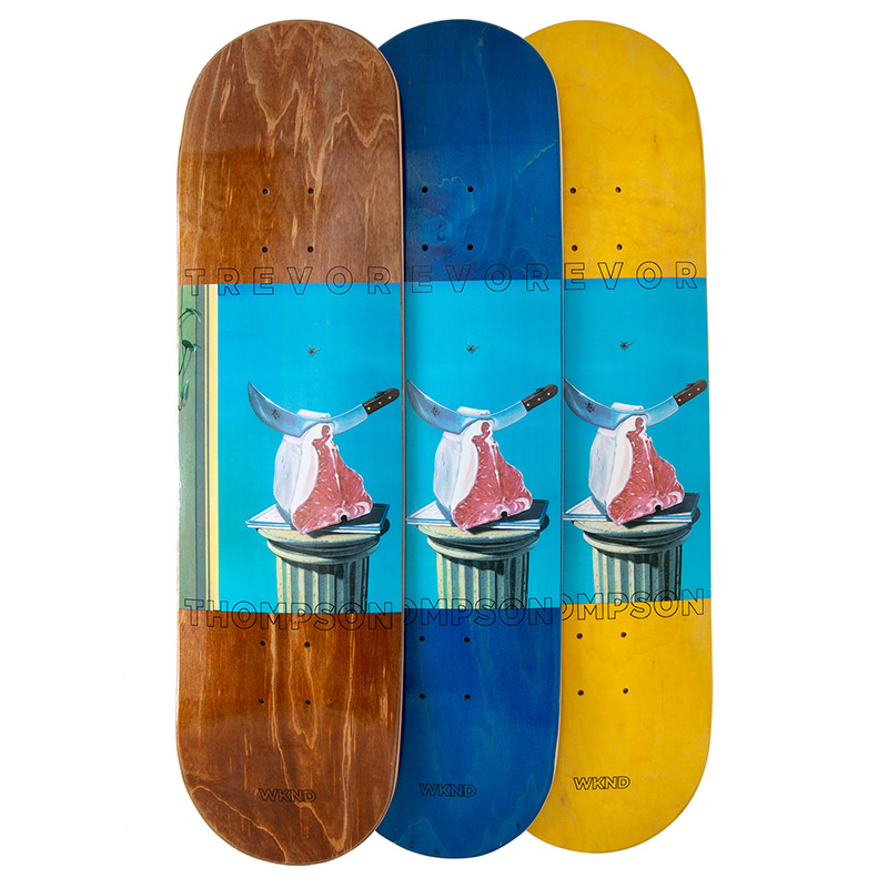 WKND Steak And Trinity Skateboard Deck Assorted 8.0 WKND Steak And Trinity Skateboard Deck Assorted 8.0
