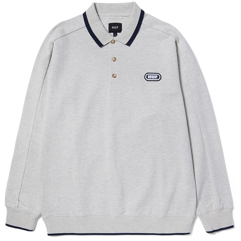 HUF Essex Polo Fleece Heather Grey